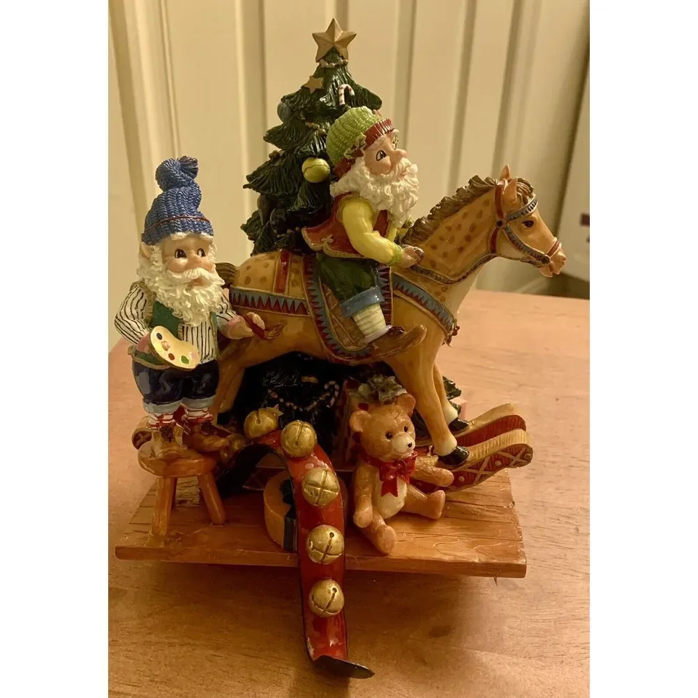 Vintage Fitz and Floyd Happy Holidays Stocking Holder Santa Tree 2004 With Box‎